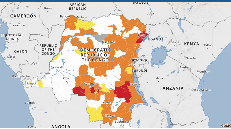 Mappa della RDC in situazione di fame